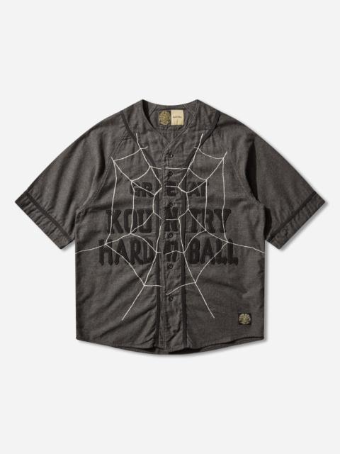 Kapital Men's Cotton Wool Great Kountry Baseball Shirt Dark Gray