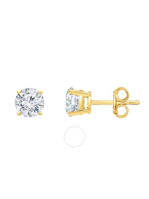 Brilliant Diamond - Brilliant Diamond 14KT White Gold 1.00 Carat Lab Grown Diamond Hoop Earrings for Women