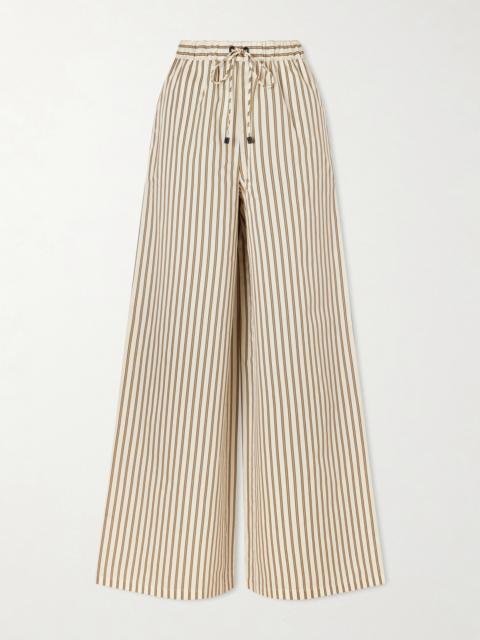 Max Mara Striped Cotton And Silk-blend Pants