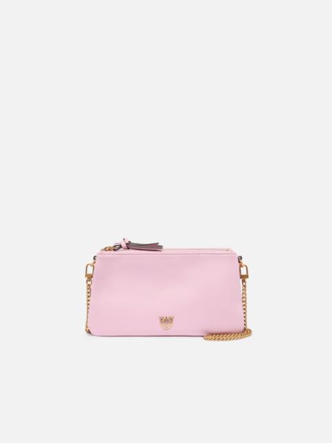 PINKO LEATHER MINI DOUBLE BAG WITH SHOULDER STRAP