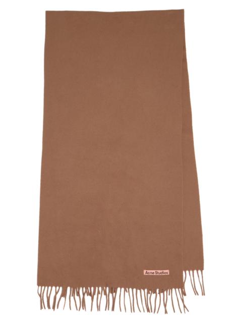 Acne Studios Acne Studios Fringe Wool Scarf in Caramel Brown at Nordstrom