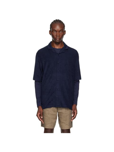 Sunspel Navy Towelling Shirt