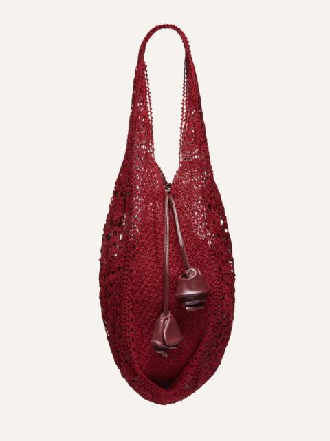 MAGDA BUTRYM Crochet tote bag in burgundy