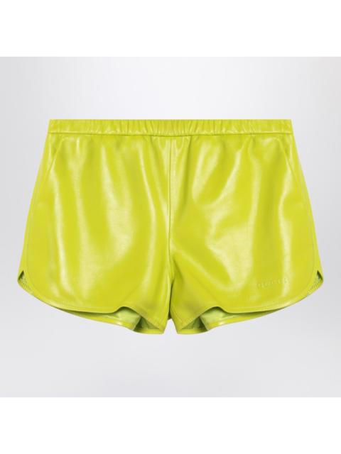 Gucci Lime Green Shorts In Leather Women