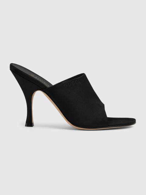 GUCCI Gucci Logo Satin Slide Sandals