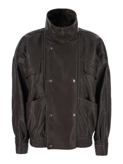 Saint Laurent Women Blouson Detail Double Agneau Gonflant
