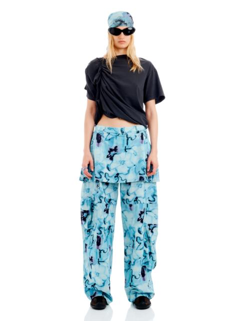 Collina Strada SKY WATERCOLOR FLORAL LAWN SKIRT CARGO PANT