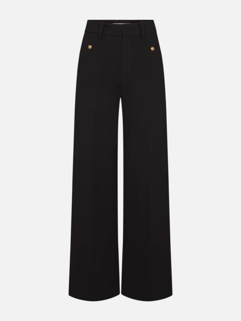 FRAME The Slim Palazzo Trouser in Black
