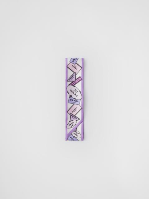 Prada Printed silk twill skinny scarf
