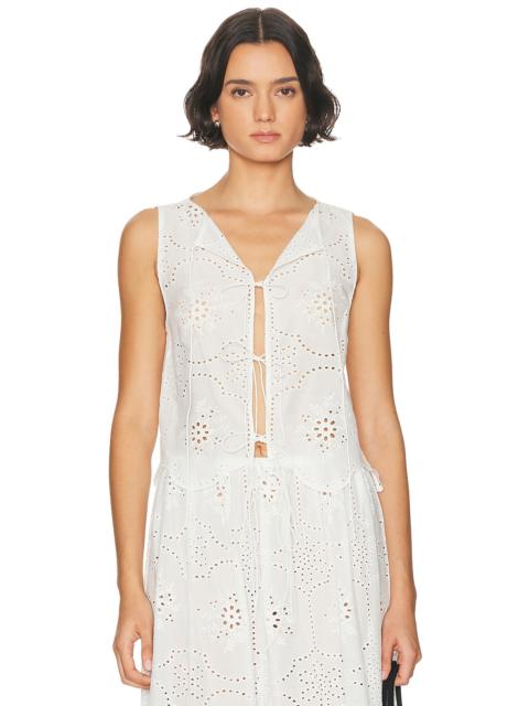 MATTEAU Broderie Tie Top