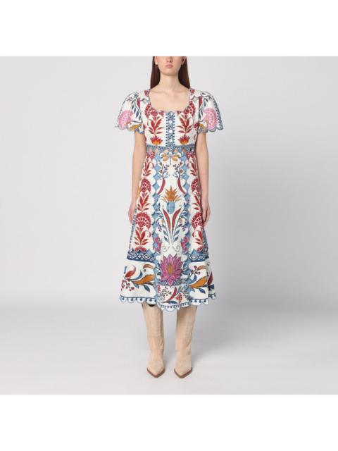 FARM Rio - FARM Rio Midi linen dress with multi-coloured print