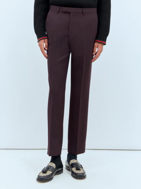 GUCCI Logo Embroidery Wool Pants