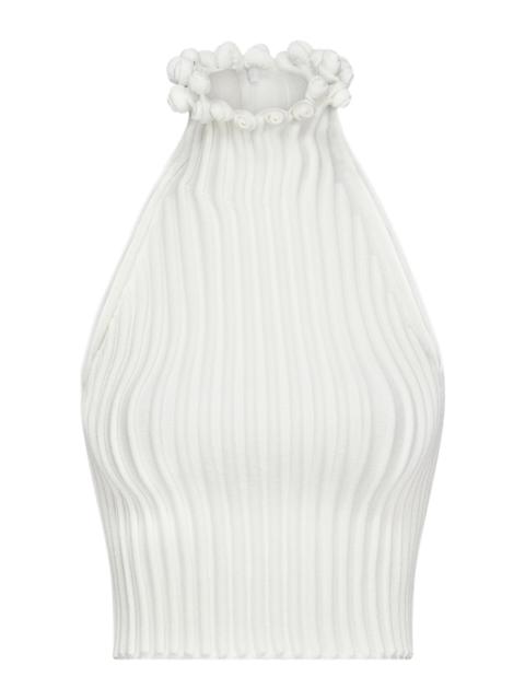 Alaïa Ringlet-Detailed Knit Top white
