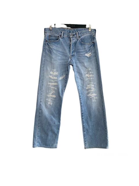Other Designers Japanese Brand × Takeo Kikuchi - Takeo Kekuchi Distressed Jeans Nice Blue Faded