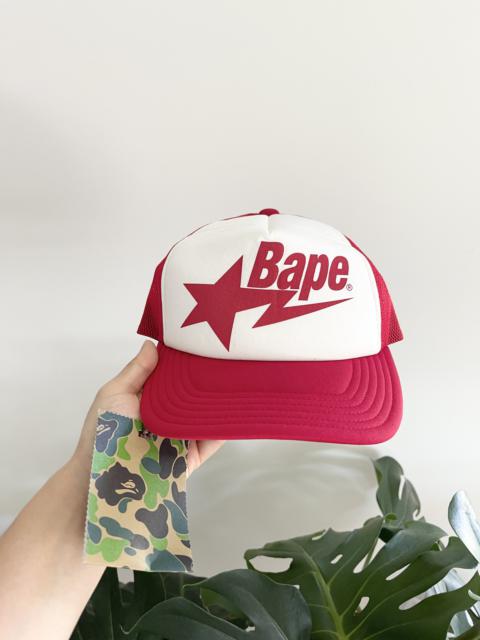 A BATHING APE® BAPE Red Bapesta Trucker Hat