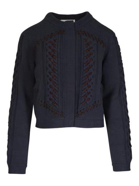 TWP cable-knit panelled cardigan