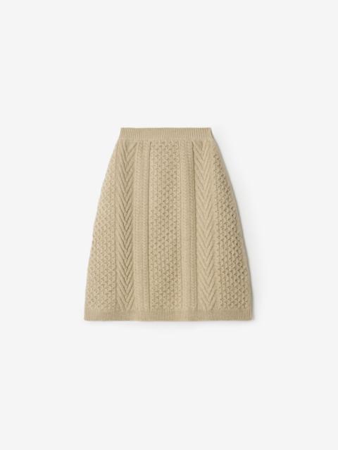 Burberry EKD Aran Knit Wool Skirt