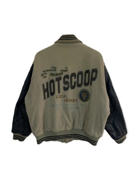 Other Designers Vintage Nouveau Hot Scoop wool varsity leather sleeve jacket