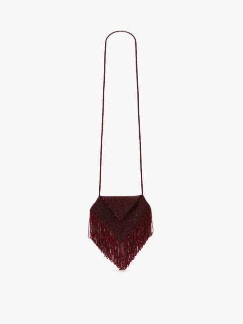 Victoria Beckham Manhattan Beaded Pouch In Burgundy