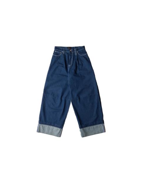 Simone Rocha Simone Rocha Wide Leg Puddle Denim Jeans W/ Emb Blue