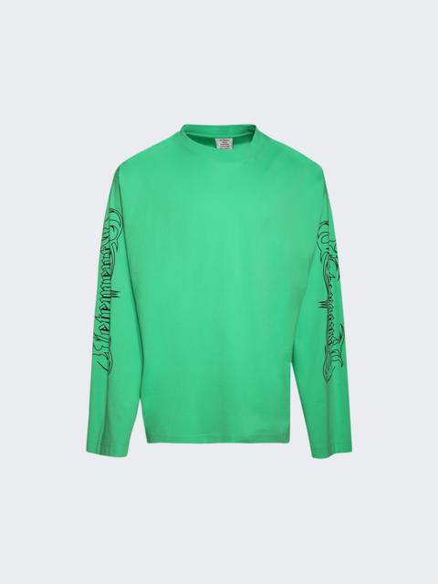 VETEMENTS Printed Metal Longsleeve Tee Neon Green