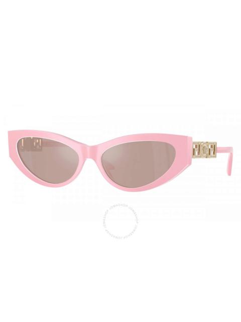 Versace Light Pink Mirror Silver Cat Eye Ladies Sunglasses VE4470B 5473/5 56