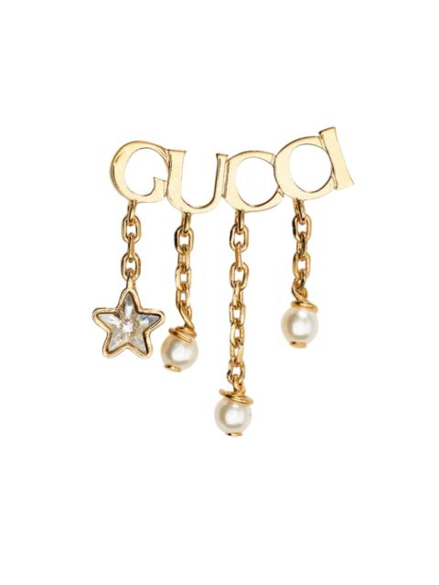 GUCCI Script Logo Stud Single Earring