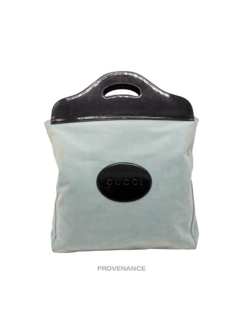 GUCCI Gucci Microsuede Shopping Tote - Powder Blue
