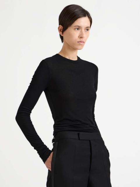JW Anderson LONG SLEEVE CREW NECKLINE TOP IN BLACK