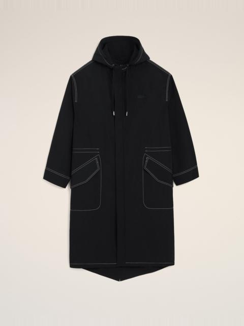 AMI Paris BLACK NYLON LONG PARKA