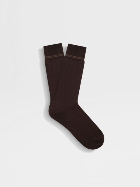 ZEGNA BROWN COTTON SOCKS