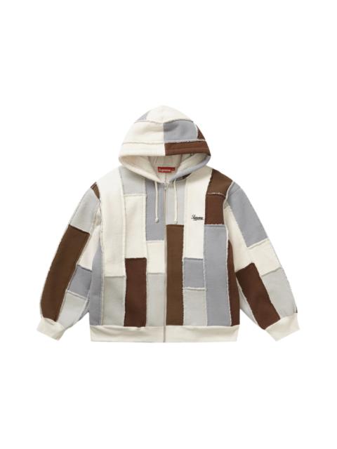 Supreme Supreme Faux Shearling Zip Up Hooded Sweatshirt Natural