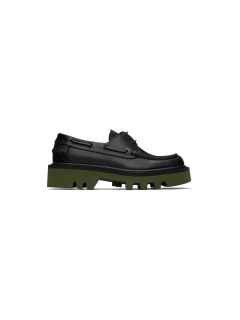 Black & Green Leather Derbys