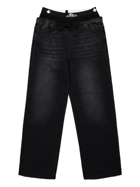 prototypes drawstring straight-leg jeans