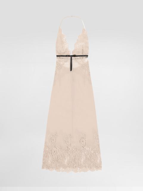 Dolce & Gabbana Georgette slip dress with lace details