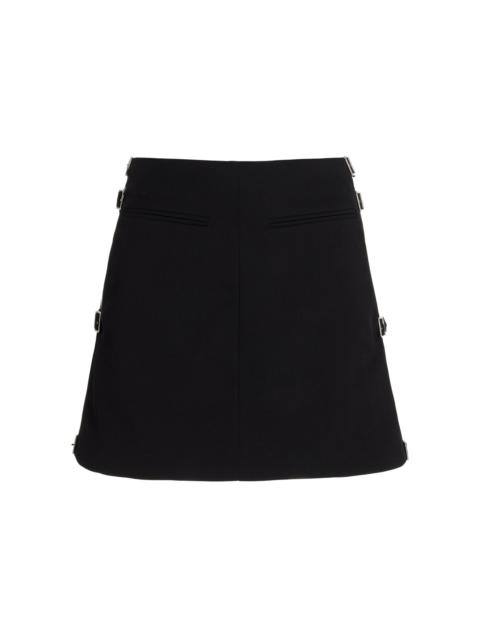 courrèges Sangle Wool Mini Skirt black