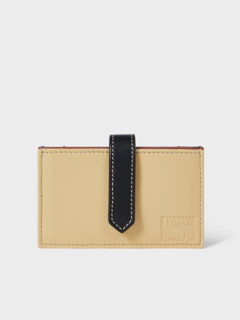 Paul Smith Women's Cream and Black Colourblock Leather Card Holder
