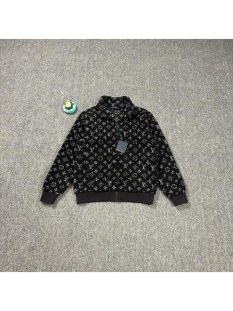 Louis Vuitton Louis Vuitton LV black all-over print teddy fleece jacket