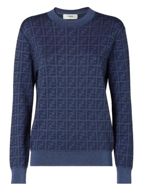 FENDI `FF` Knit Denim Sweater
