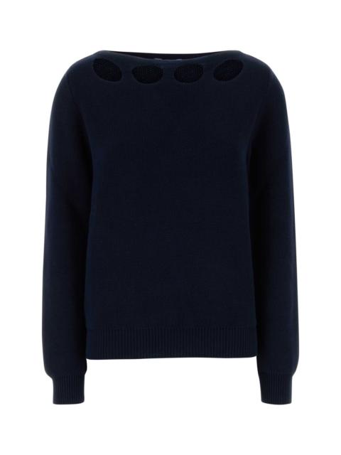 Prada Women Navy Blue Cotton Sweater