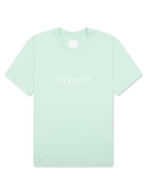 Givenchy SLIM FIT REVERSE PRINT T-SHIRT - AQUA GREEN