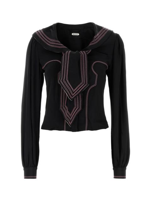 BODE Black silk Seafarer shirt