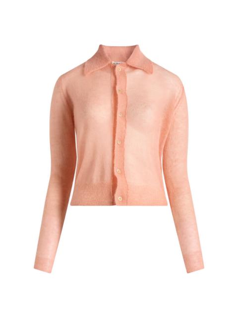 AURALEE Auralee Kid Mohair Sheer Knit Shirt Cardigan