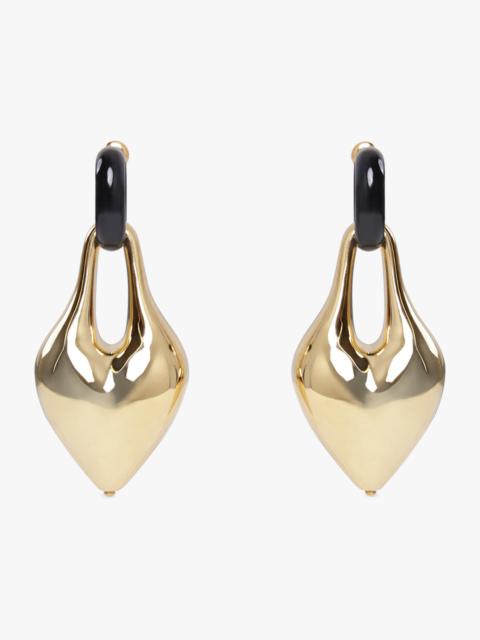 NINA RICCI DRIPPING HEART EARRINGS | GOLD/BLACK