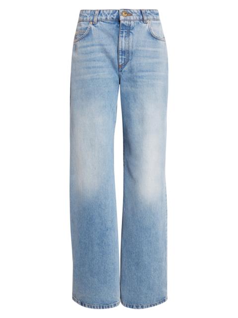 Balmain Balmain Straight Leg Jeans in 6Aw Blue at Nordstrom