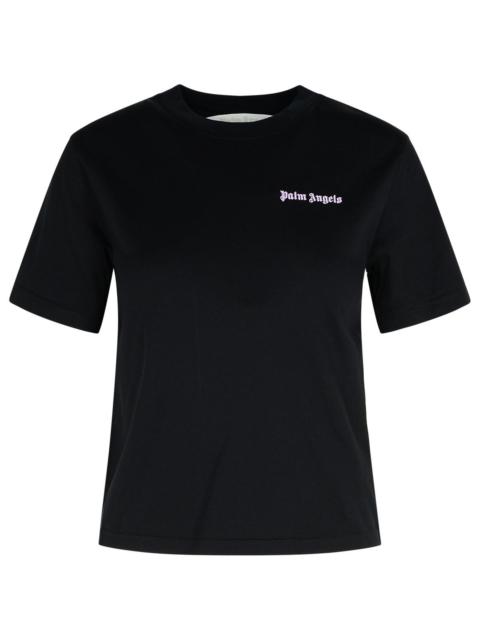 Palm Angels Black Cotton T-Shirt Woman