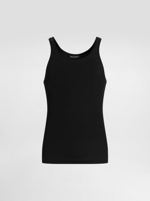 Dolce & Gabbana Fine-rib slim-fit singlet with tag
