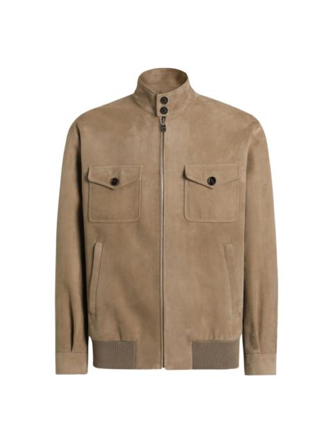 Dolce & Gabbana flap-pocketed zip-front leather jacket