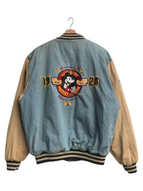 Other Designers Rare🔥 Vintage 90s Mickey Mouse Varsity Denim Jacket Oversize