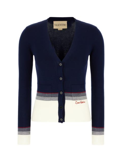 Valentino Multicolor Wool Cardigan